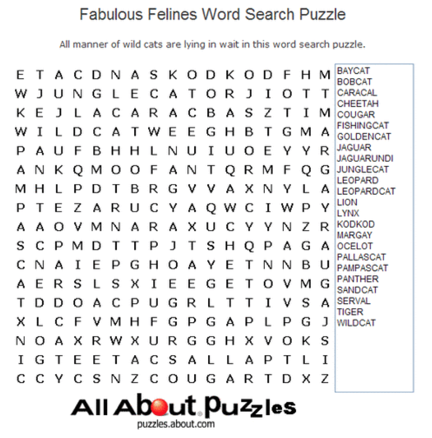 Cat Word Find