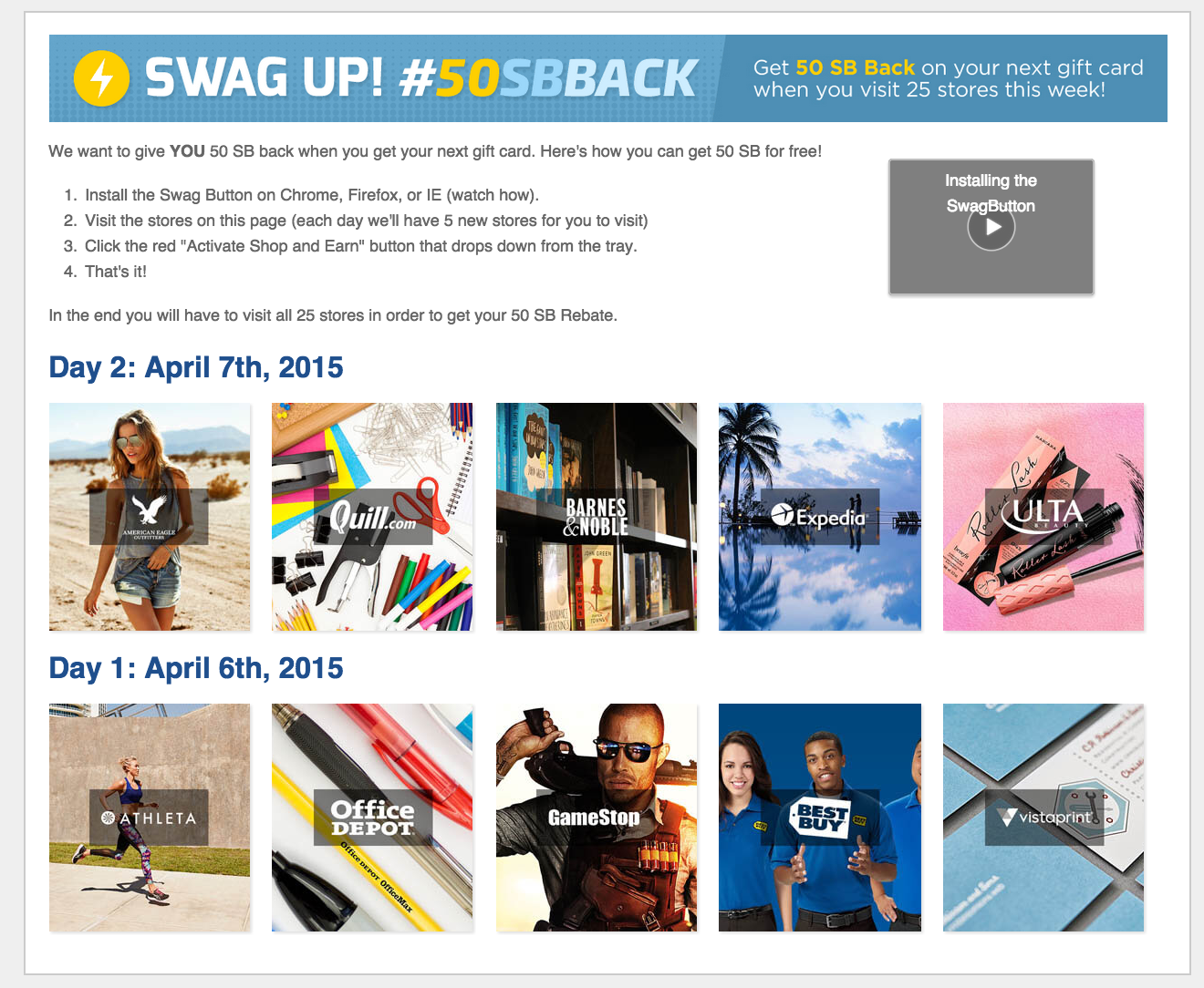 Swag Up 50SBback The Daily Swag